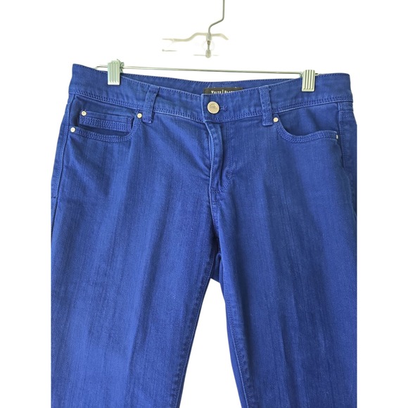 White House Black‎ Market Royal Blue SZ 4 Stretch Slim Leg Cropped Jeans Women's - Picture 6 of 13